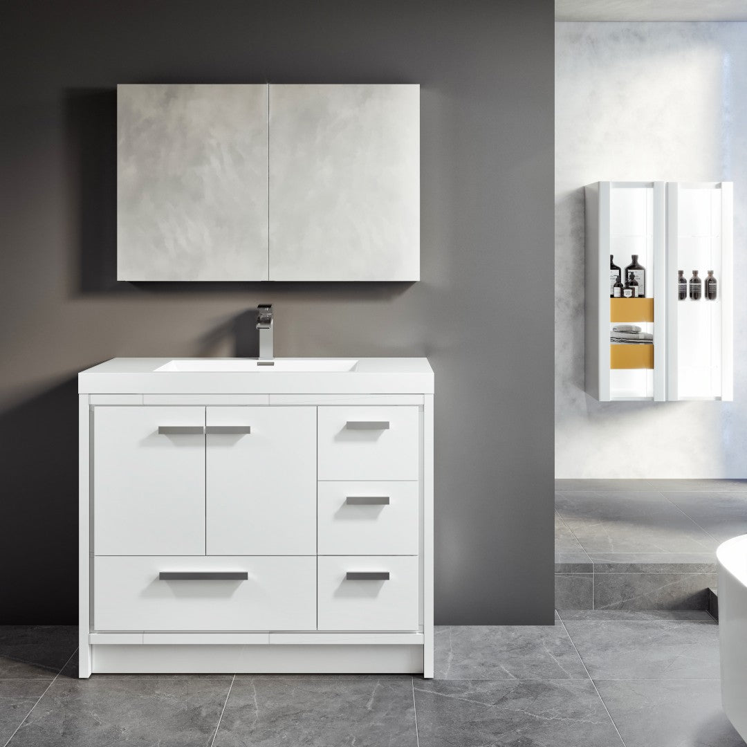 Eviva Lazy 40 inch Mirror Medicine Cabinet with No Light