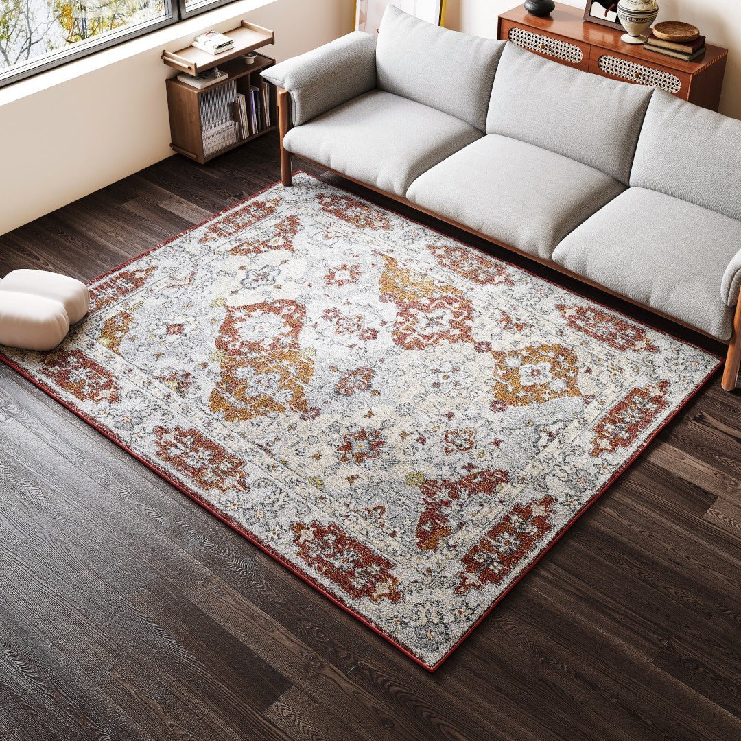 Eviva Mosaic 3' x 5' Damask Multicolor Rug - Rug by Eviva