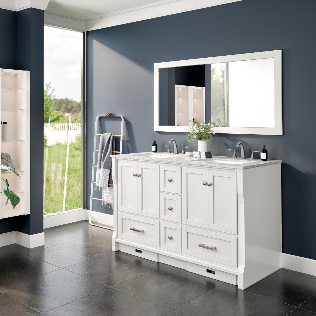 Eviva Aberdeen 60" x 30" Rectangular White Wooden Framed Mirror - Mirror by Eviva