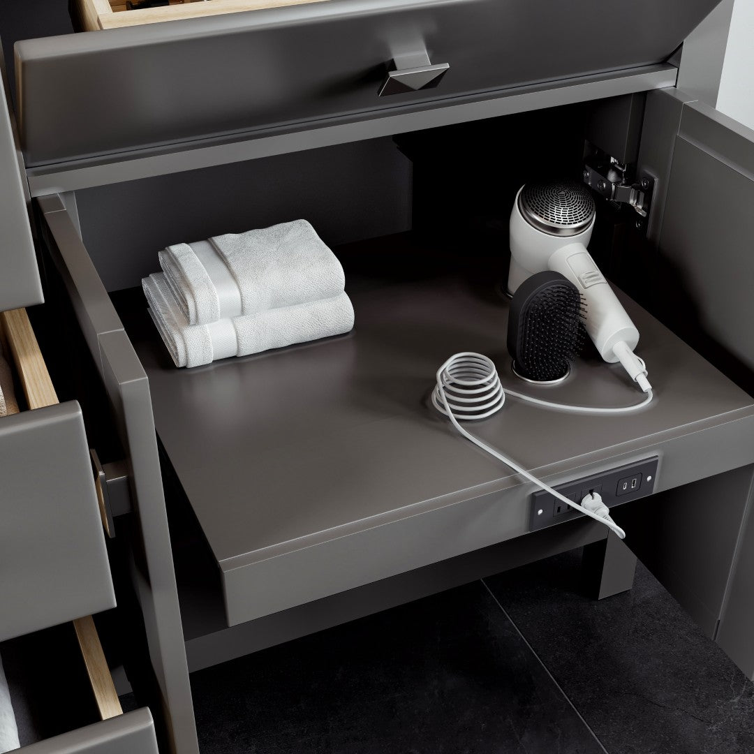 Artemis 72 in. Gray Double Sink Bath Vanity with Engineered Top and Undermount Porcelain Sinks