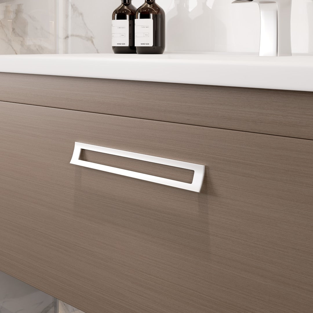 Orleans 38 in. Wenge Wall Mount Single Sink Bath Vanity with Porcelain Top and Integrated Sink