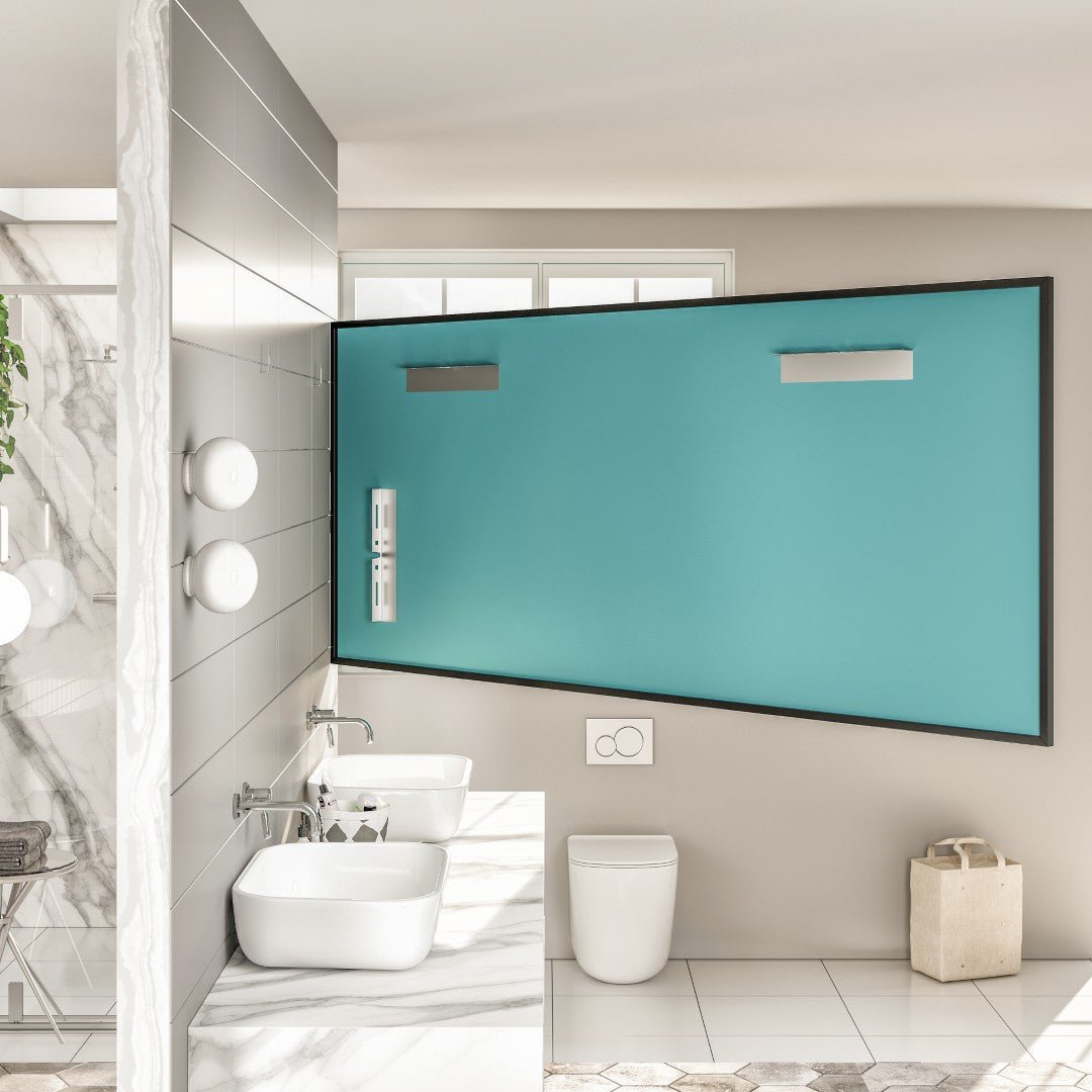 Eviva Aureline 72" x 30" Rectangular Black Stainless Steel Framed Mirror - Mirror by Eviva