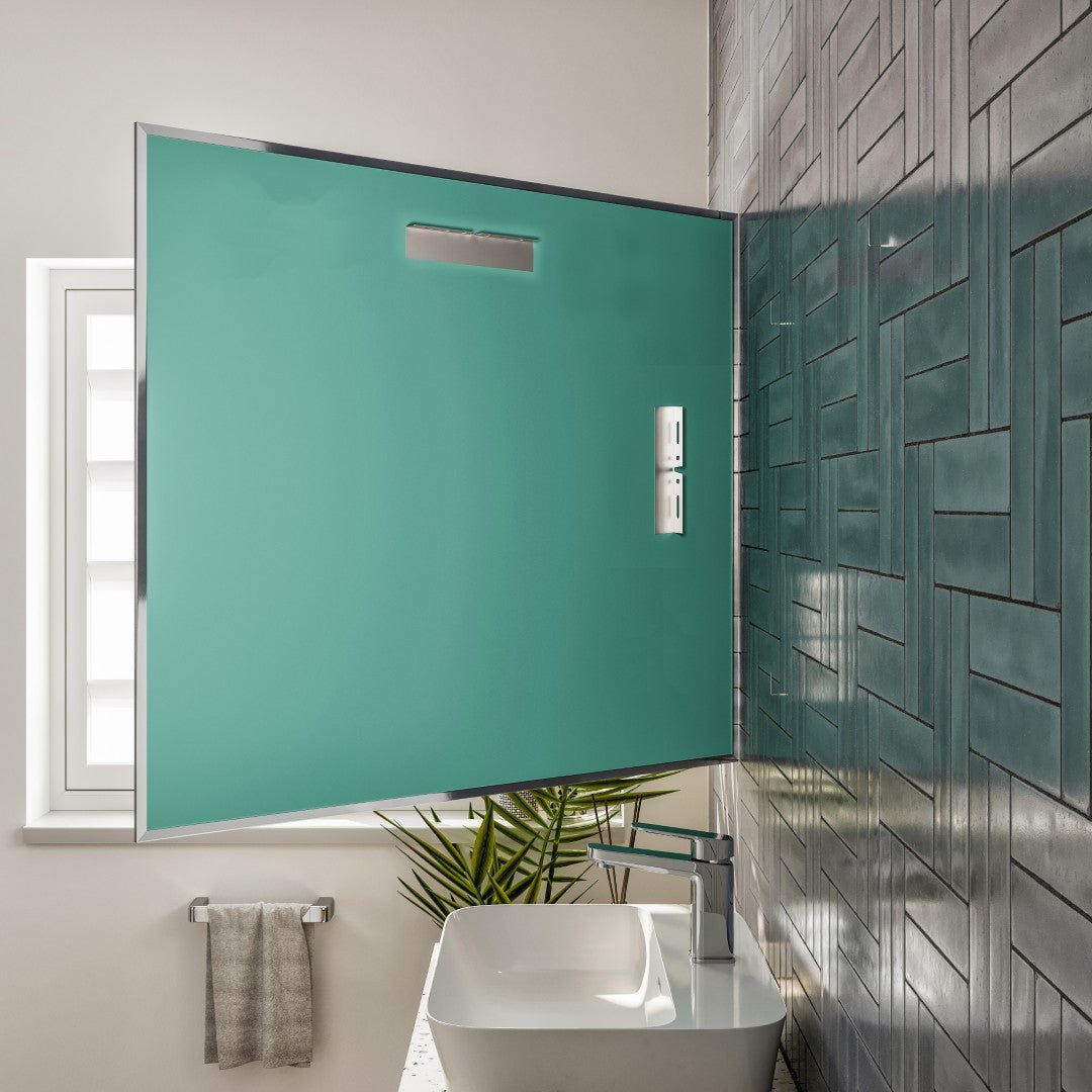 Eviva Sax 36" x 30" Rectangular Chrome Metal Framed Mirror - Mirror by Eviva