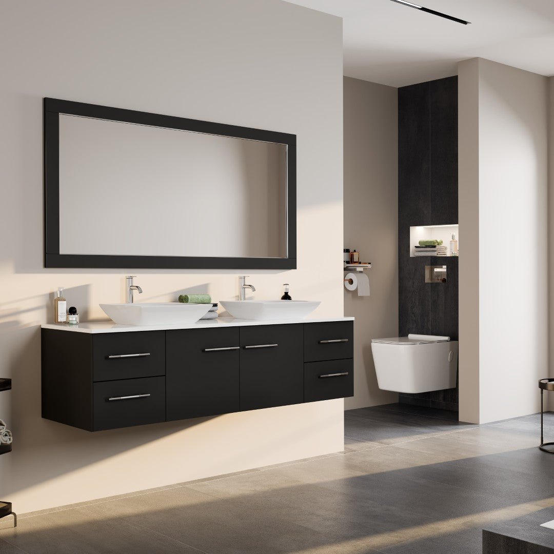 Eviva Aberdeen 60" x 30" Rectangular Espresso Wooden Framed Mirror - Mirror by Eviva