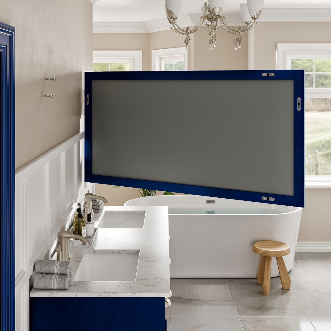 Eviva Acclaim 60" x 30" Rectangular Blue Wooden Framed Mirror - Mirror by Eviva