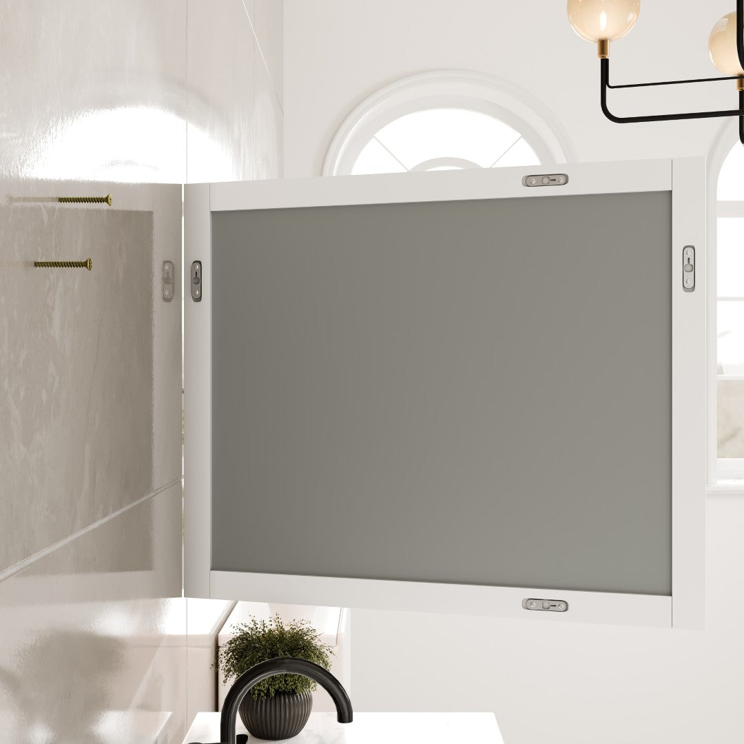 Eviva New York 36" x 30" Rectangular White Wooden Framed Mirror