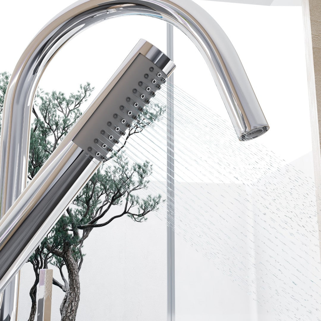 Eviva Modem Single-Handle Freestanding Tub Faucet with Hand Shower in Chrome