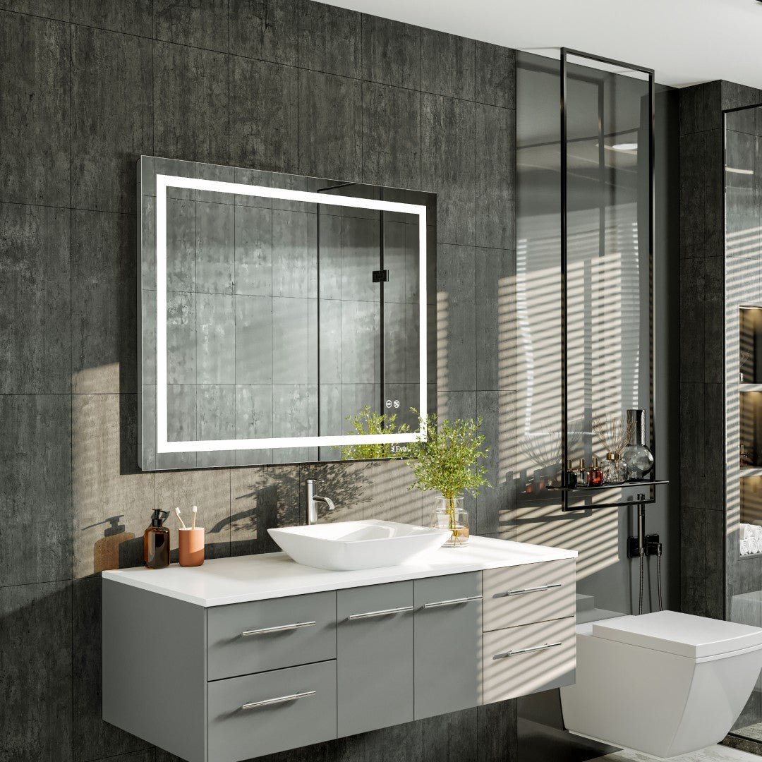 Eviva Glow 40" x 32" Rectangular Frameless Mirror - Mirror by Eviva