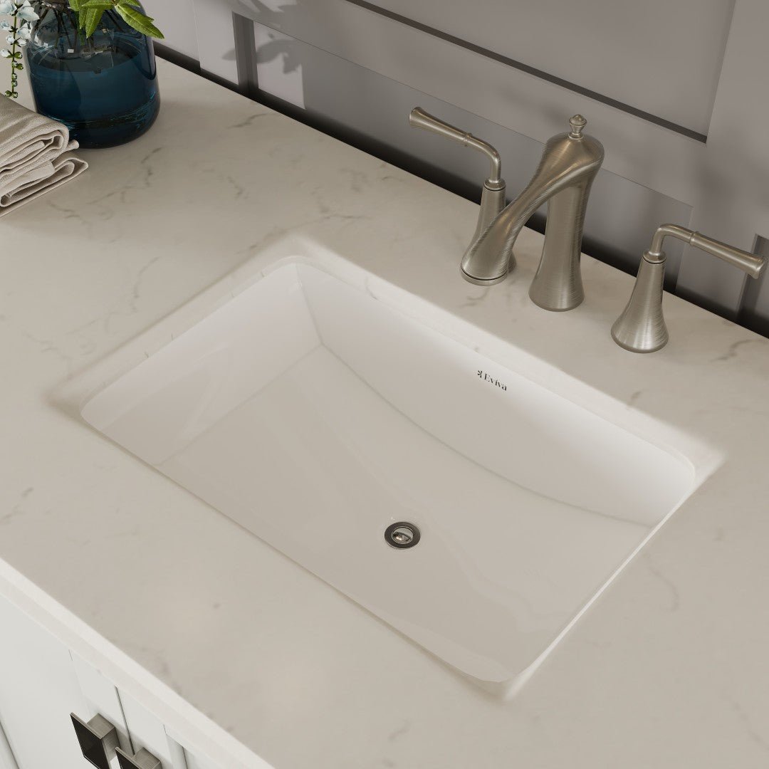 Storehouse 84 in. White Double Sink Bath Vanity with Carrara Quartz Top and Undermount Porcelain Sinks - Bathroom Vanity by Eviva