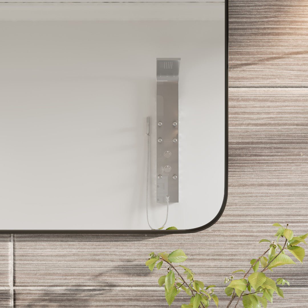 Eviva Harmony 35" x 27" Rectangular Black Metal Framed Mirror - Mirror by Eviva