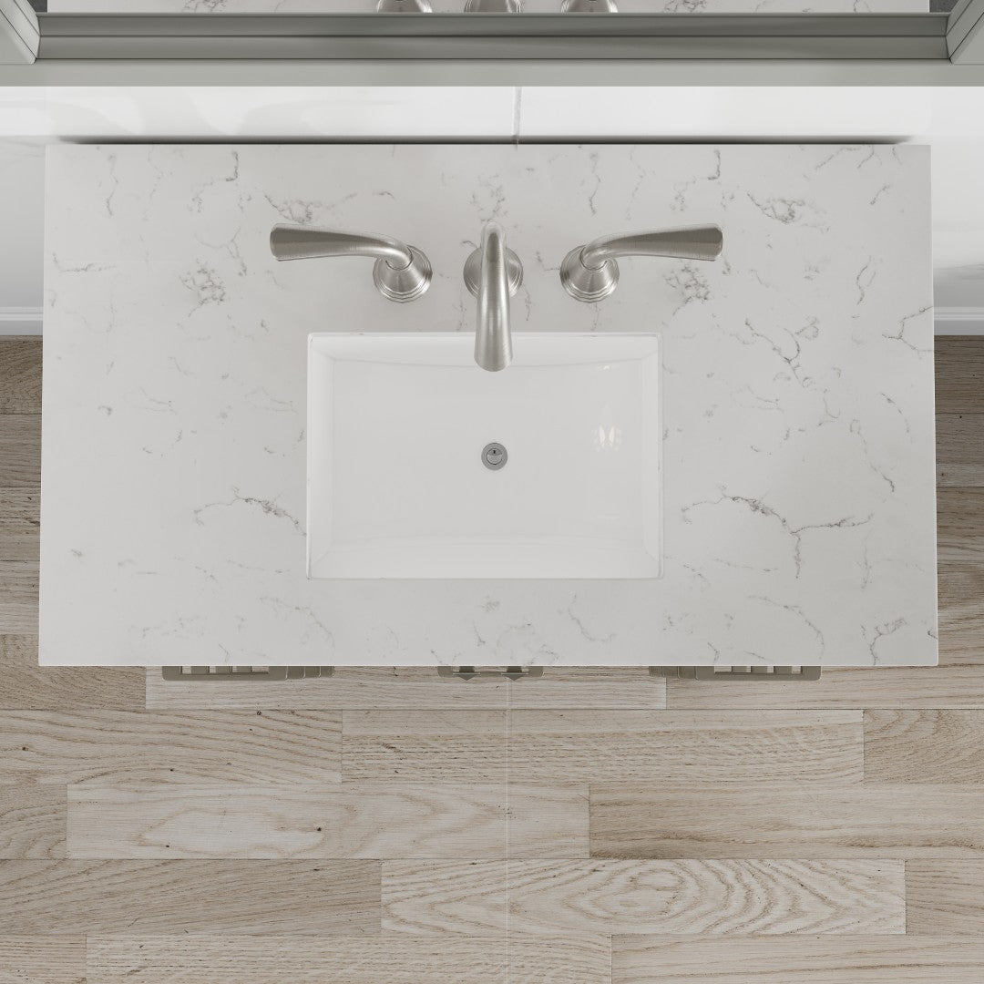 Hampton 36 in. Gray Single Sink Bath Vanity with Carrara Quartz Top and Undermount Porcelain Sink