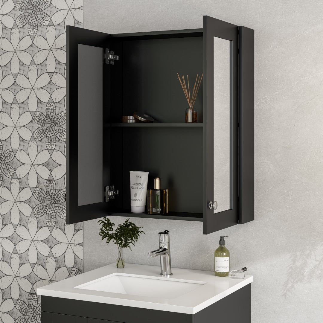 Eviva Tux 24 Inch Espresso Wall Mount Medicine Cabinet