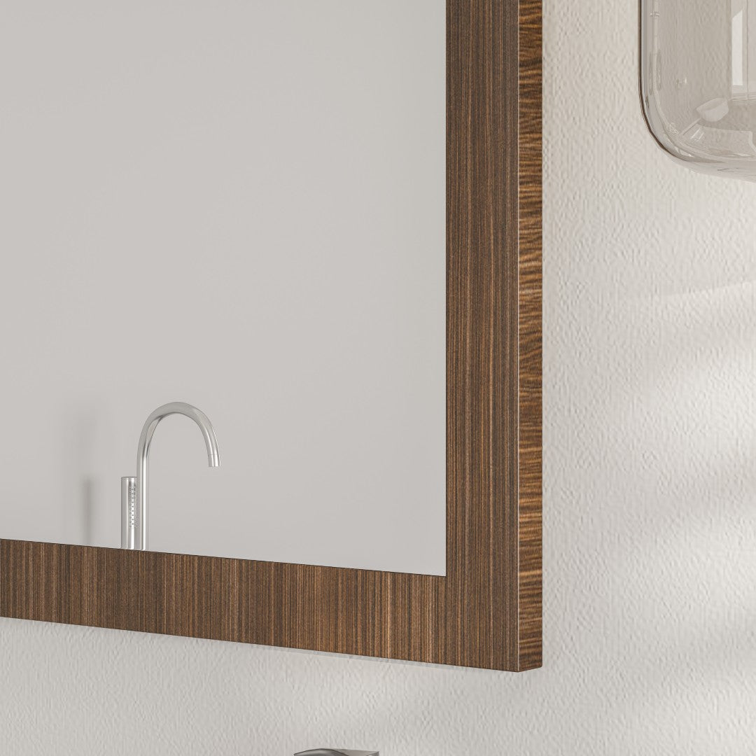 Eviva Reflection 30" x 24" Rectangular Gray Oak Wooden Framed Mirror