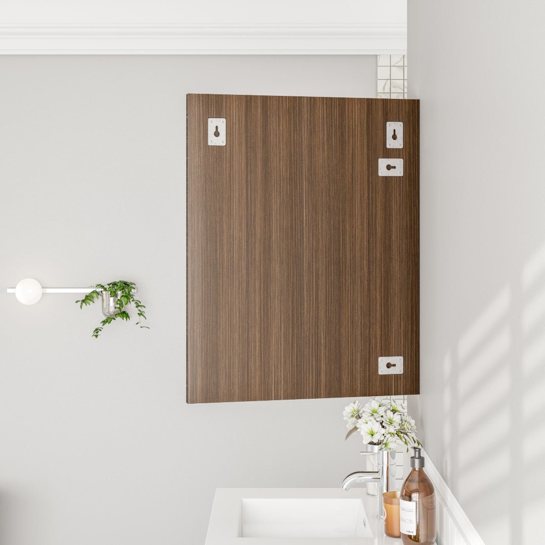Eviva Reflection 30" x 24" Rectangular Gray Oak Wooden Framed Mirror - Mirror by Eviva
