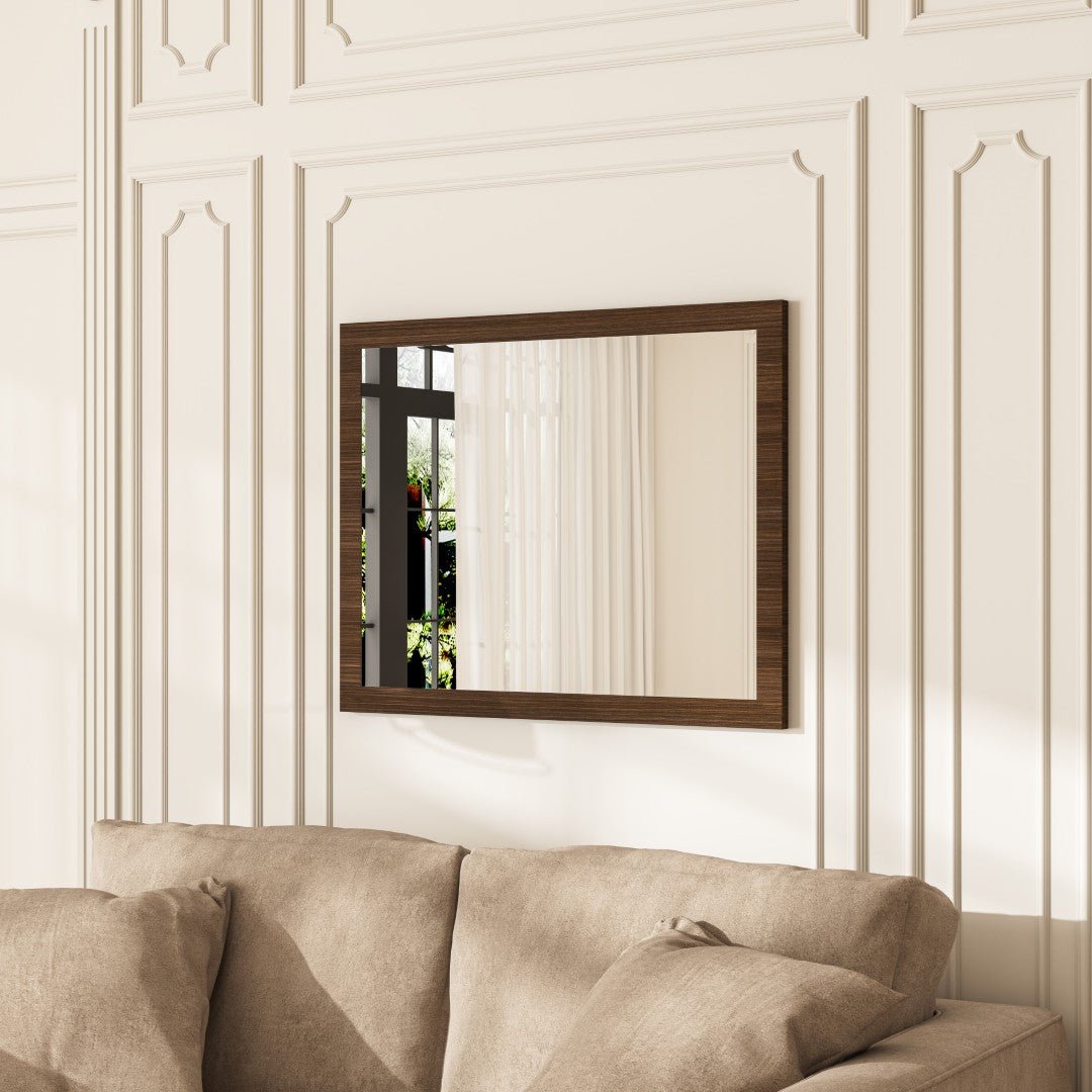 Eviva Reflection 30" x 24" Rectangular Gray Oak Wooden Framed Mirror - Mirror by Eviva