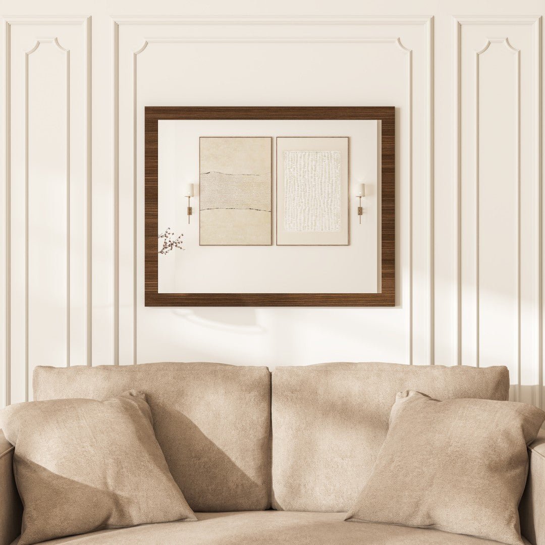 Eviva Reflection 30" x 24" Rectangular Gray Oak Wooden Framed Mirror - Mirror by Eviva