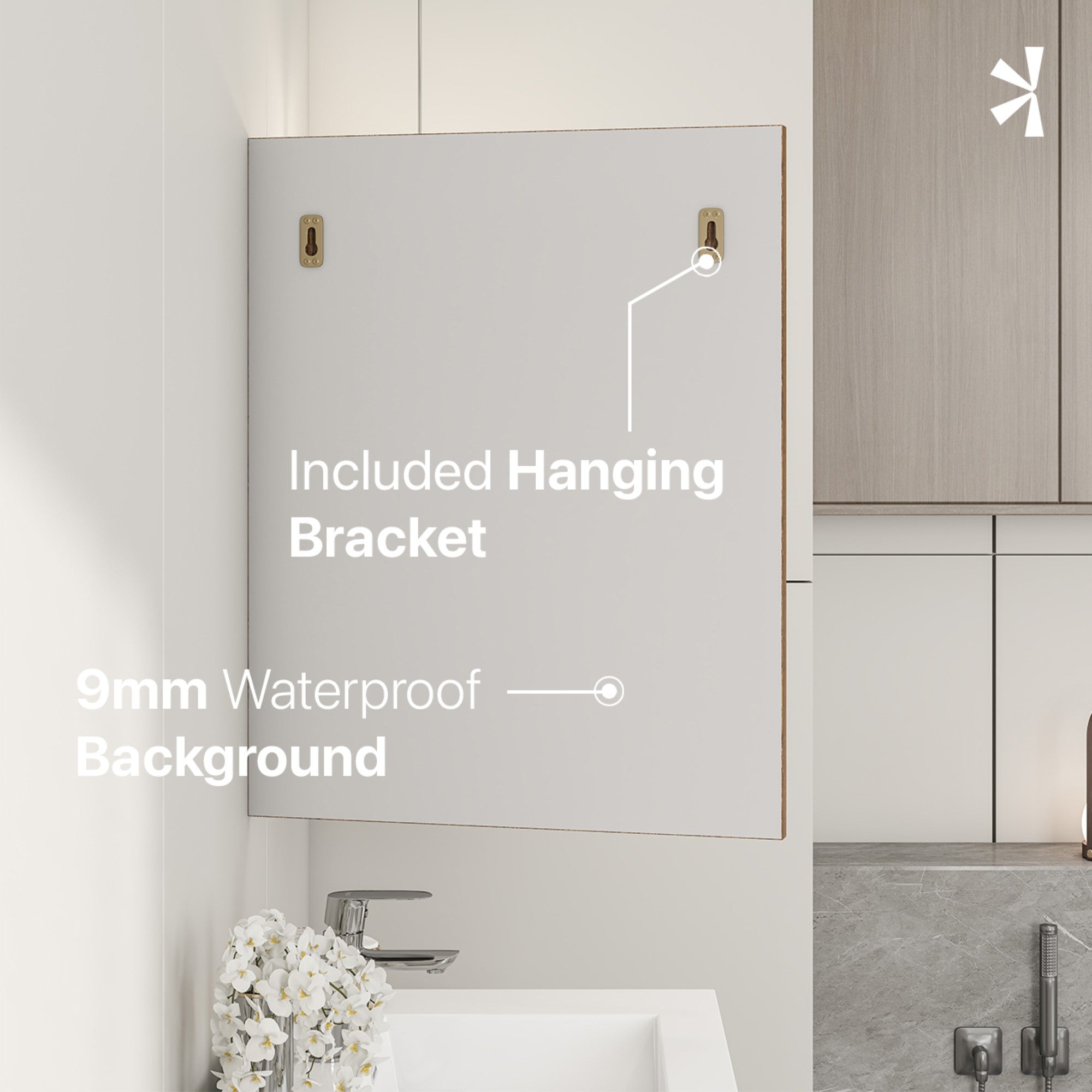 Eviva Sax 24" x 30" Rectangular Rosewood Metal Framed Mirror