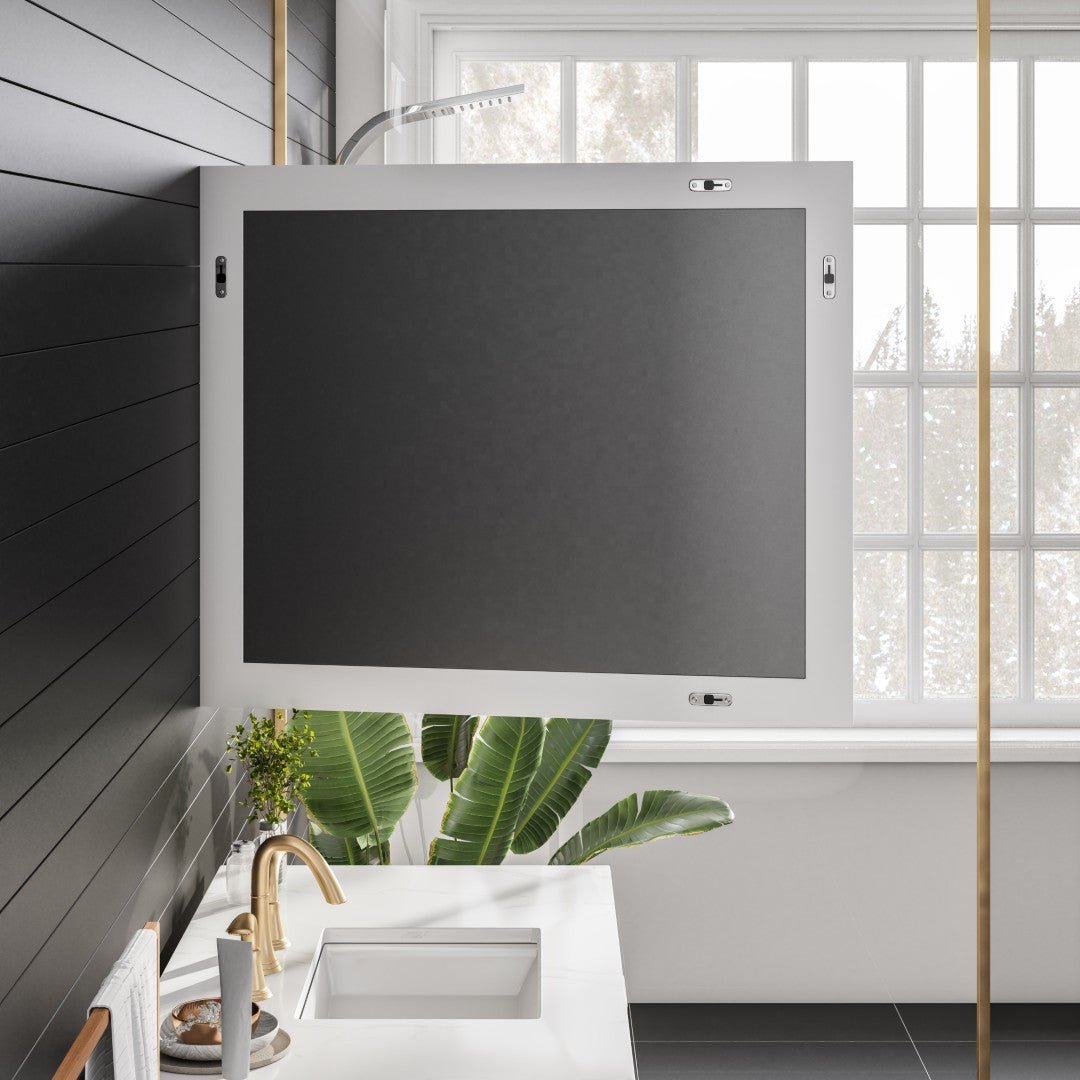 Eviva Sun 36" x 30" Rectangular White Wooden Framed Mirror - Mirror by Eviva