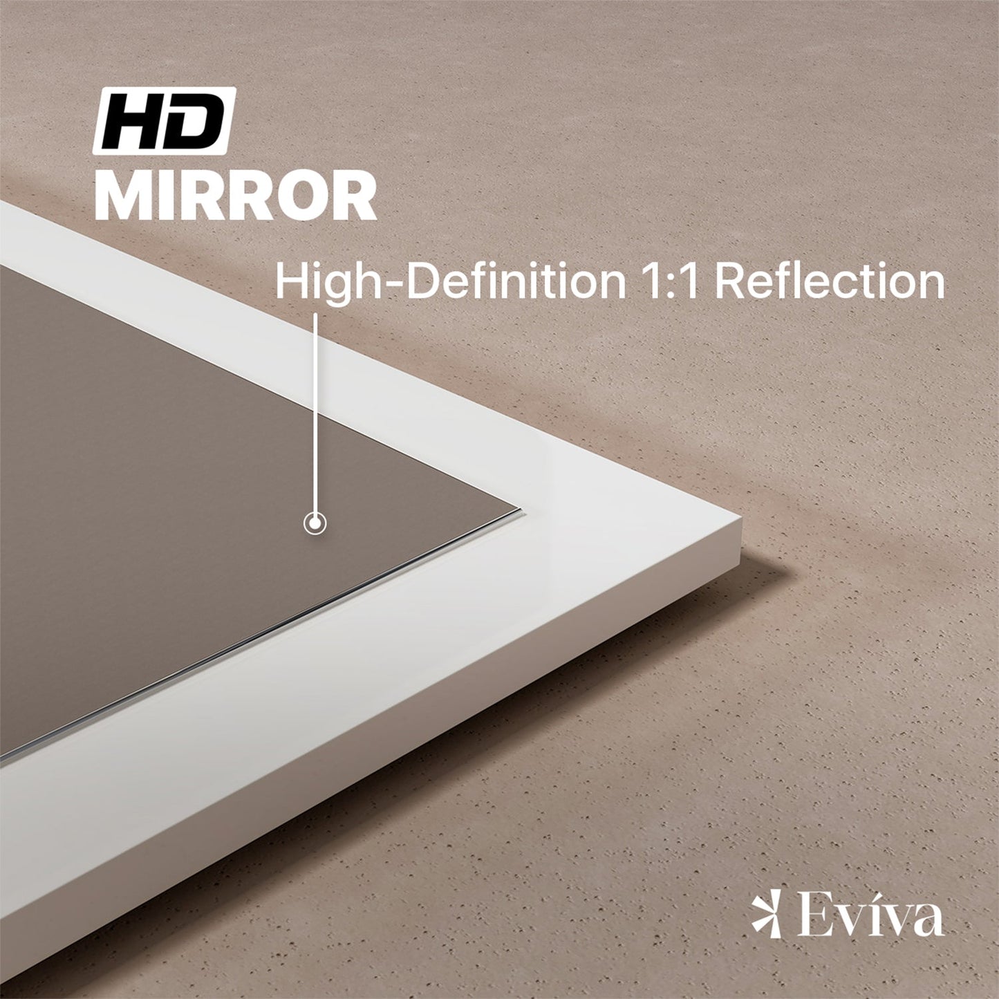 Eviva Sun 48" Glossy White Full Framed Bathroom Wall Mirror