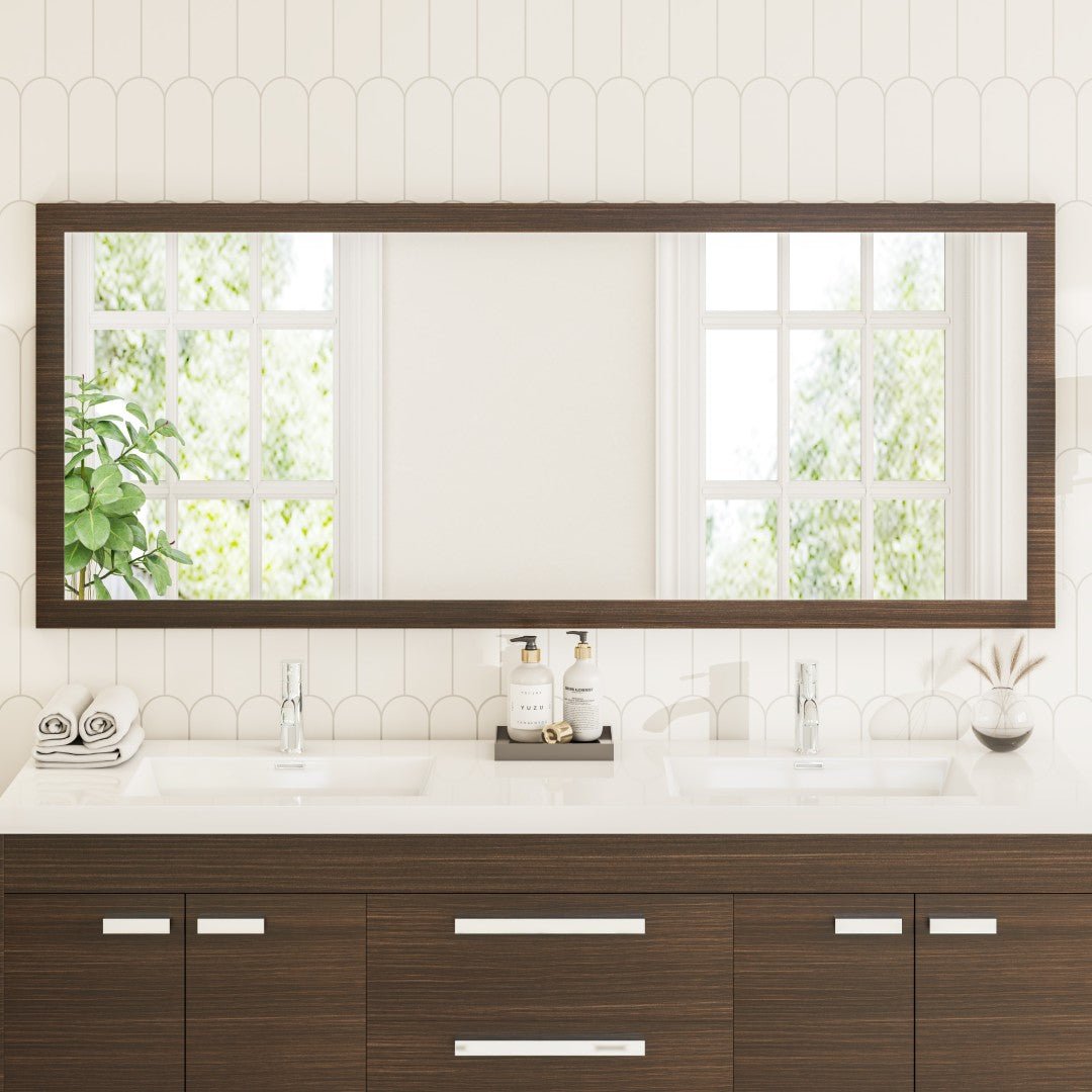 Eviva Sun 72" x 32" Rectangular Gray Oak Wooden Framed Mirror - Mirror by Eviva