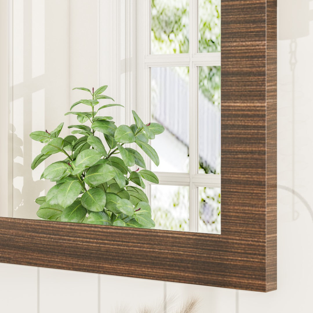 Eviva Sun 72" x 32" Rectangular Gray Oak Wooden Framed Mirror