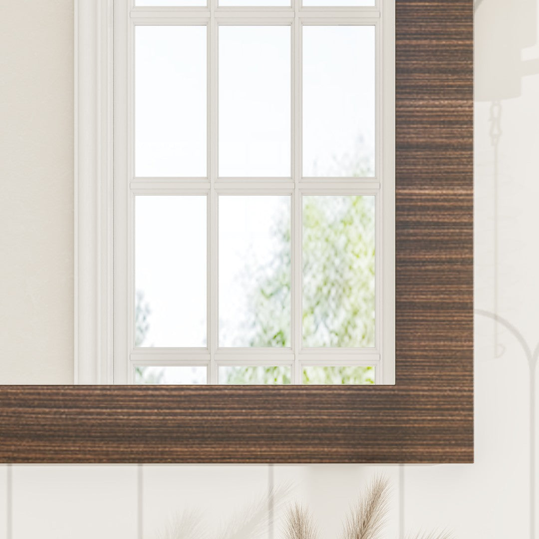 Eviva Sun 72" x 32" Rectangular Gray Oak Wooden Framed Mirror