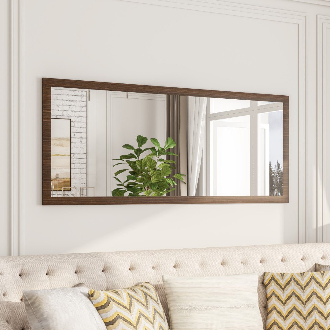 Eviva Sun 72" x 32" Rectangular Gray Oak Wooden Framed Mirror - Mirror by Eviva