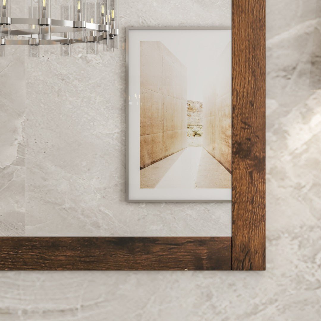 Eviva Sun 72" x 30" Rectangular Rosewood Wooden Framed Mirror - Mirror by Eviva