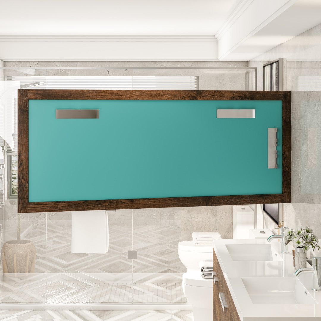 Eviva Sun 72" x 30" Rectangular Rosewood Wooden Framed Mirror