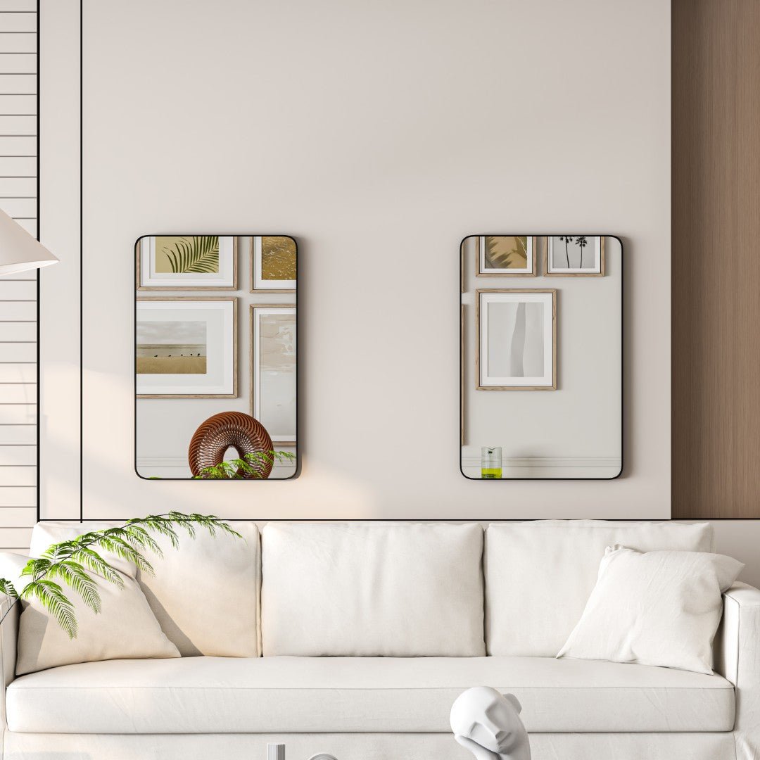 Eviva Harmony 20" x 30" Rectangular Black Metal Framed Mirror - Mirror by Eviva