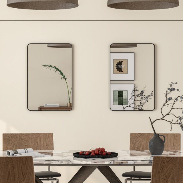Eviva Harmony 20" x 30" Rectangular Black Metal Framed Mirror - Mirror by Eviva