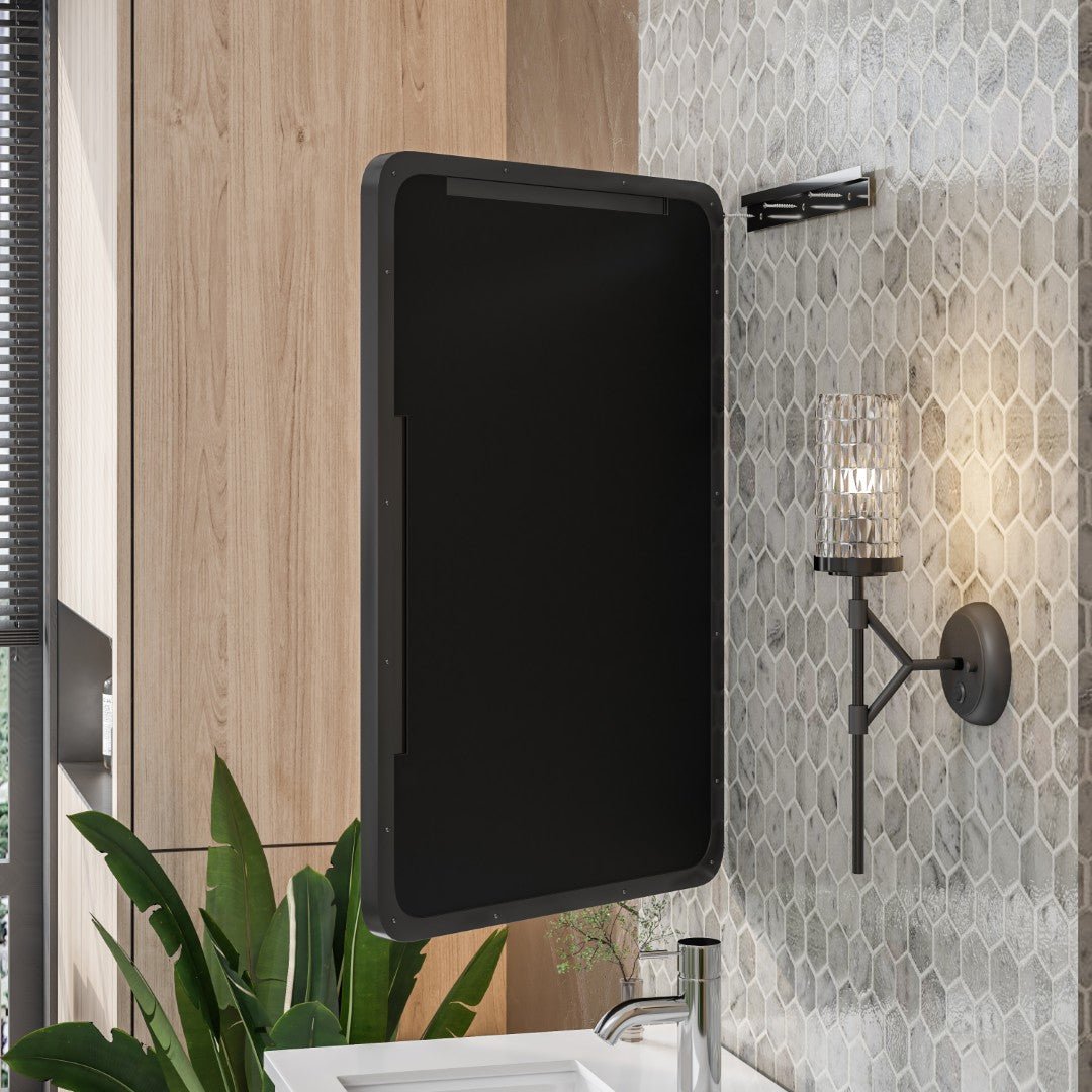 Eviva Harmony 20" x 30" Rectangular Black Metal Framed Mirror - Mirror by Eviva