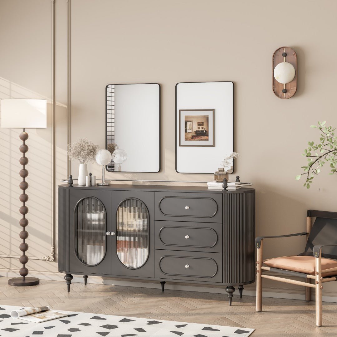 Eviva Harmony 24" x 36" Rectangular Black Metal Framed Mirror - Mirror by Eviva