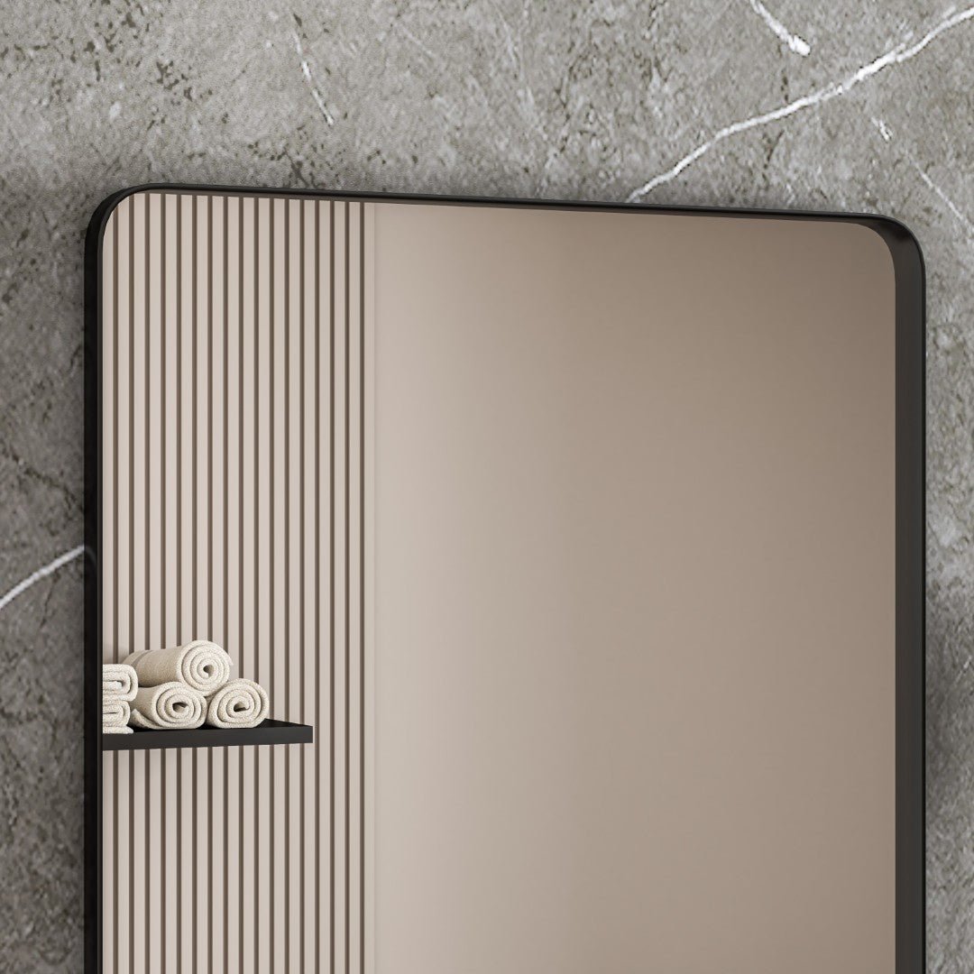 Eviva Harmony 24" x 36" Rectangular Black Metal Framed Mirror - Mirror by Eviva