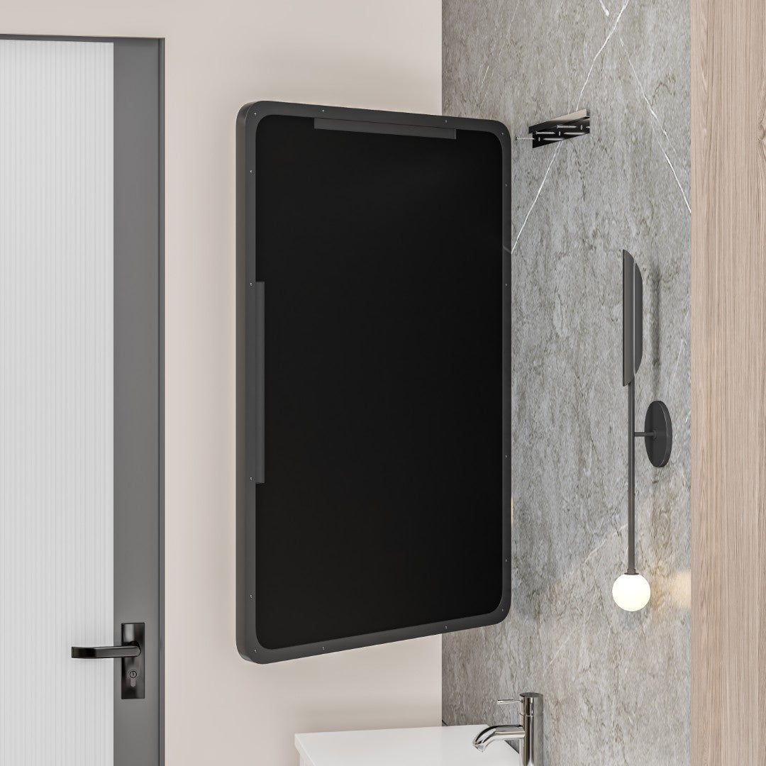 Eviva Harmony 24" x 36" Rectangular Black Metal Framed Mirror