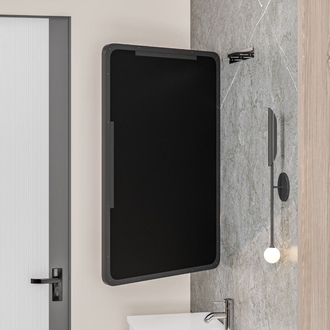 Eviva Harmony 24" x 36" Rectangular Black Metal Framed Mirror - Mirror by Eviva