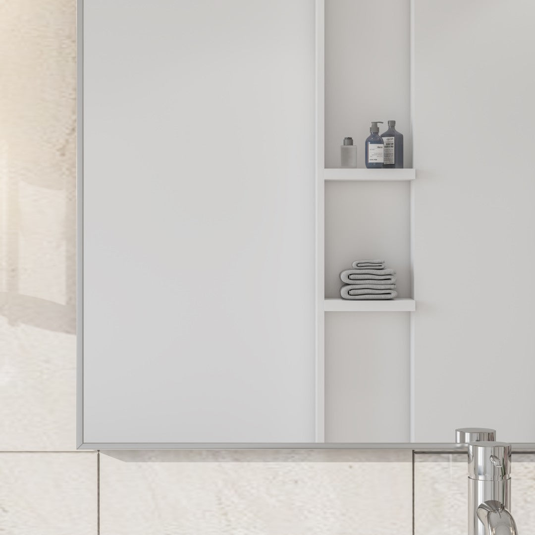 Eviva Vista 30" x 30" Square Brushed Nickel Metal Framed Mirror