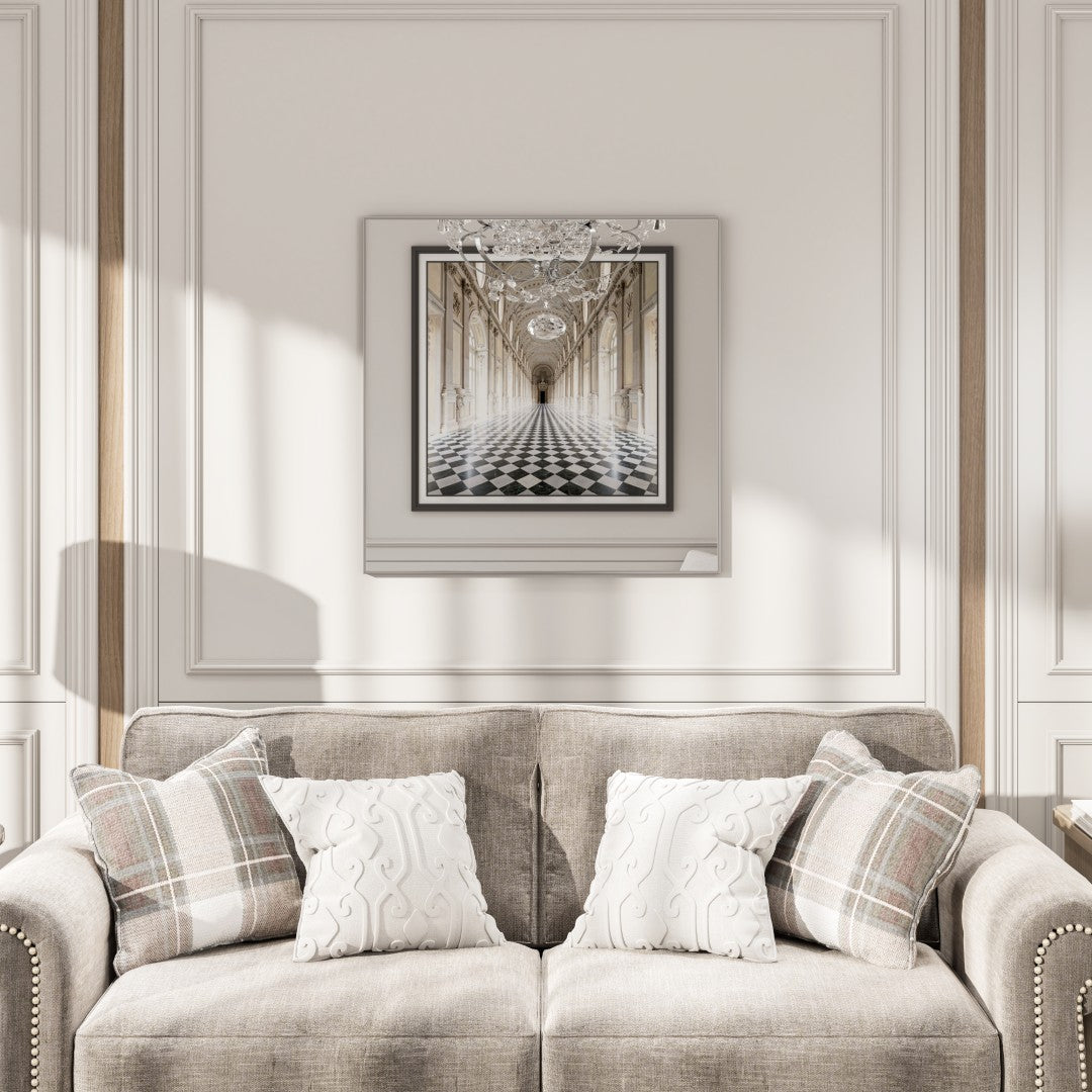 Eviva Vista 30" x 30" Square Brushed Nickel Metal Framed Mirror