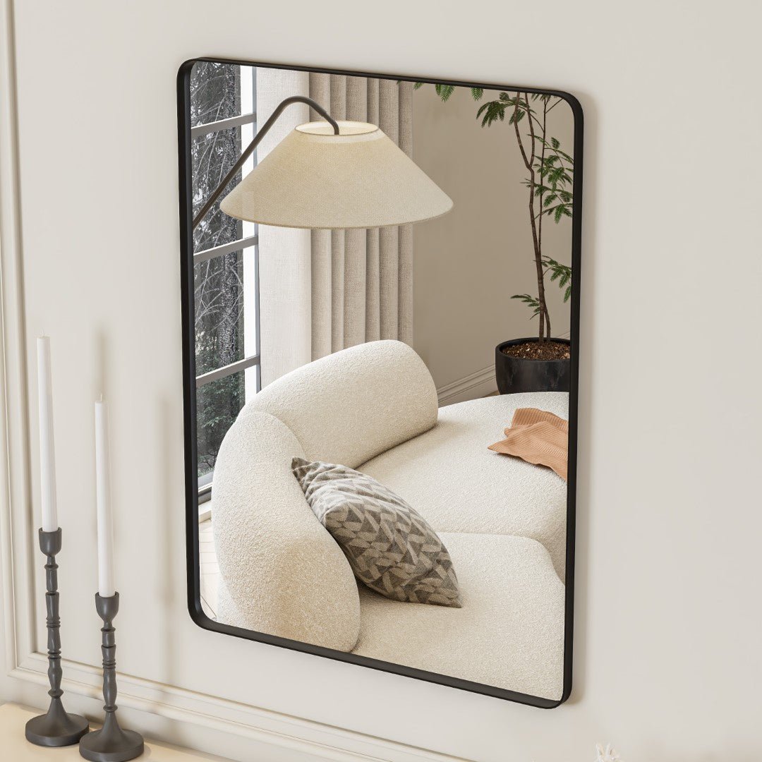 Eviva Harmony 30" x 40" Rectangular Black Metal Framed Mirror - Mirror by Eviva