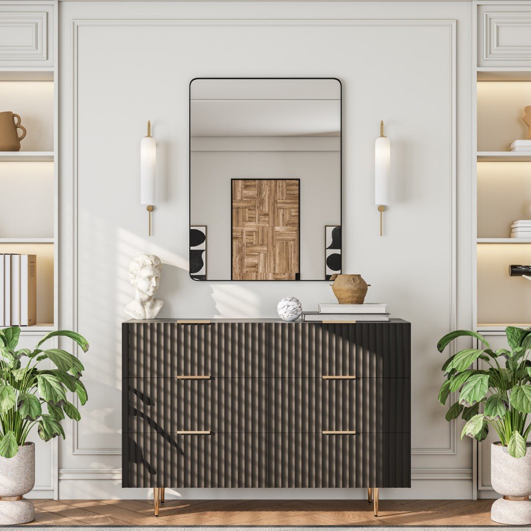 Eviva Harmony 30" x 40" Rectangular Black Metal Framed Mirror - Mirror by Eviva