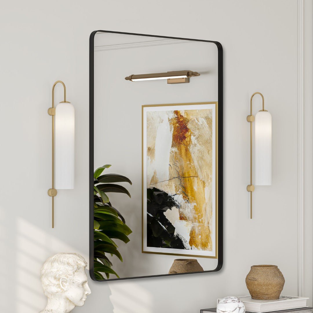 Eviva Harmony 30" x 40" Rectangular Black Metal Framed Mirror - Mirror by Eviva