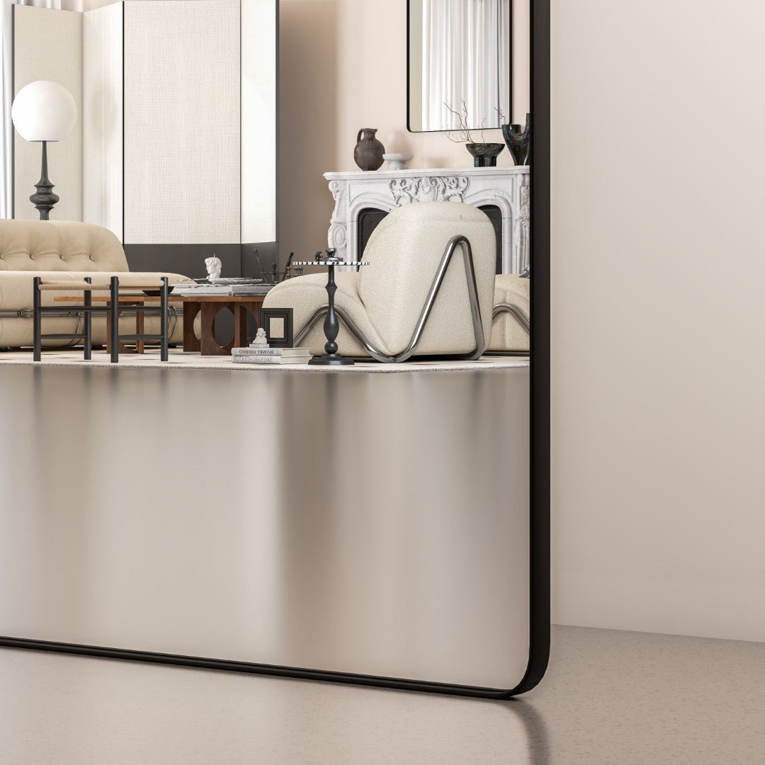 Eviva Harmony 36" x 30" Rectangular Black Metal Framed Mirror - Mirror by Eviva