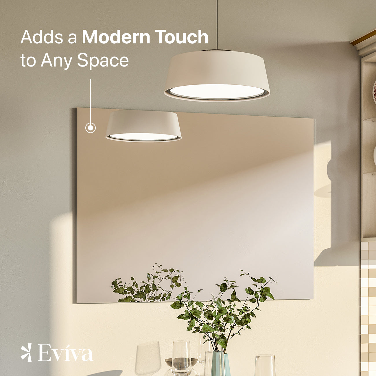 Eviva Sleek 42" x 30" Rectangular Frameless Mirror