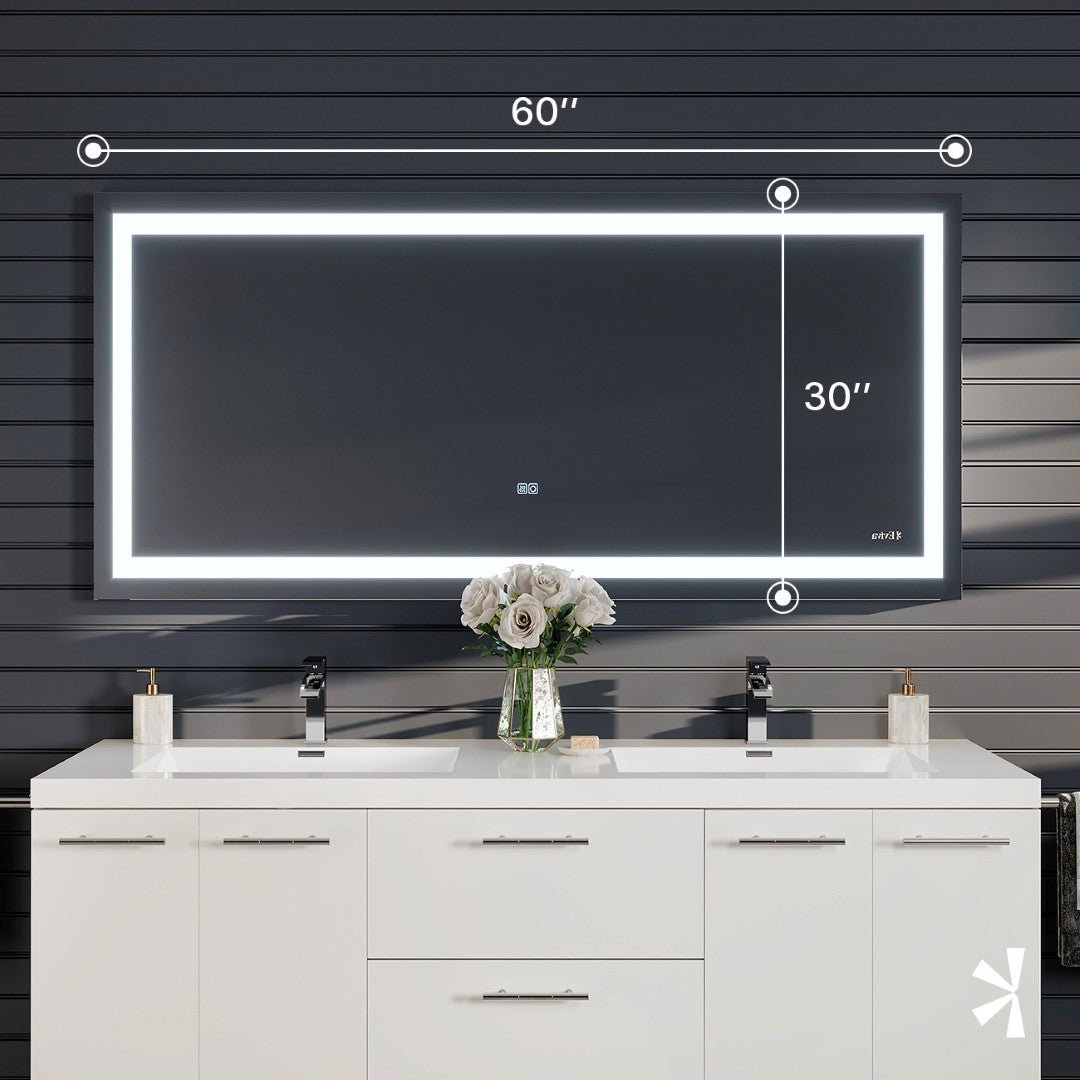 Eviva Lite 60" x 30" Rectangular Frameless Mirror - Mirror by Eviva