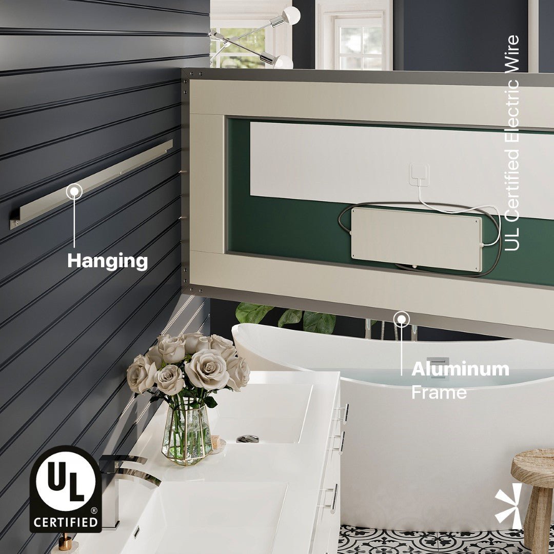 Eviva Lite 60" x 30" Rectangular Frameless Mirror - Mirror by Eviva