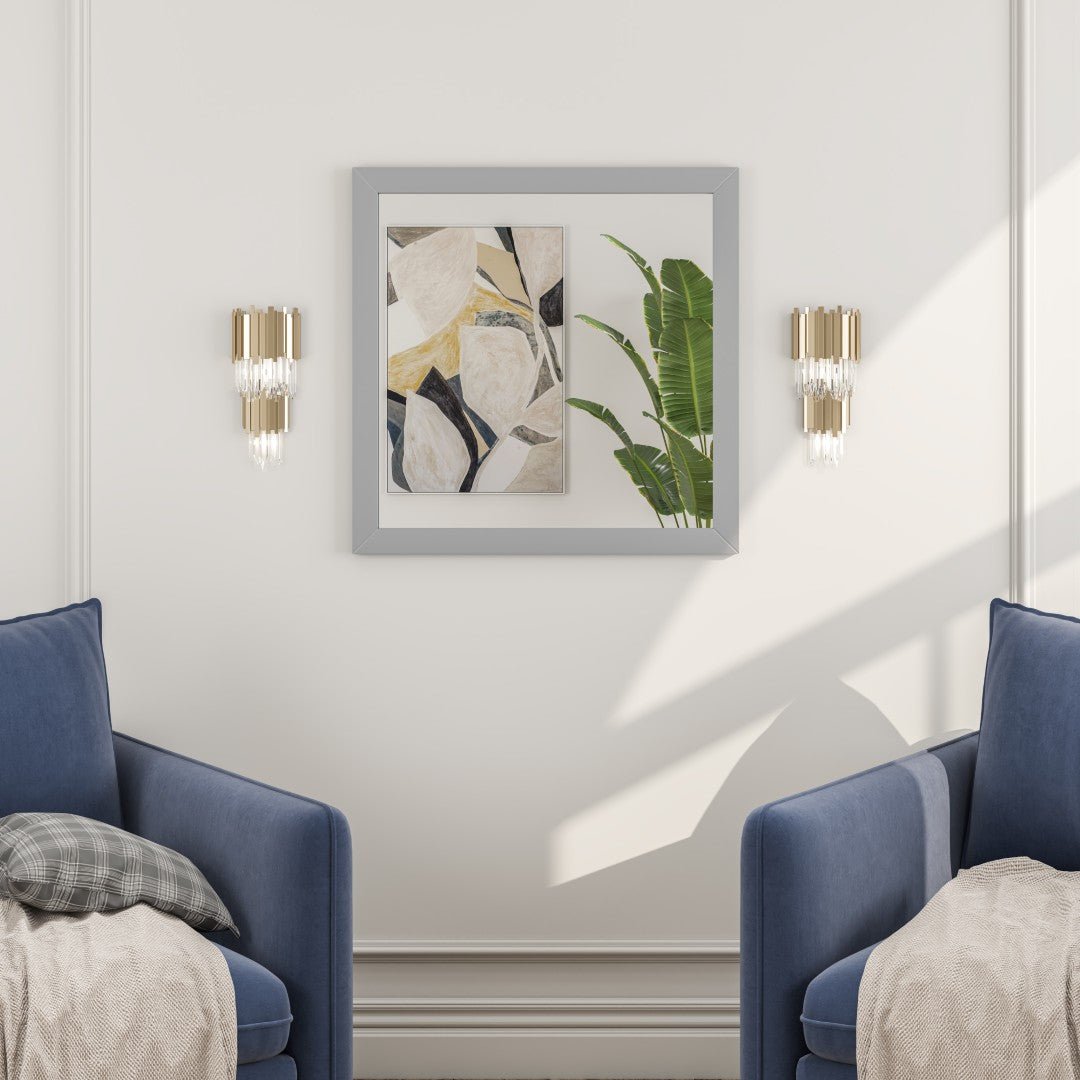 Eviva Aberdeen 30" x 30" Square Gray Wooden Framed Mirror - Mirror by Eviva