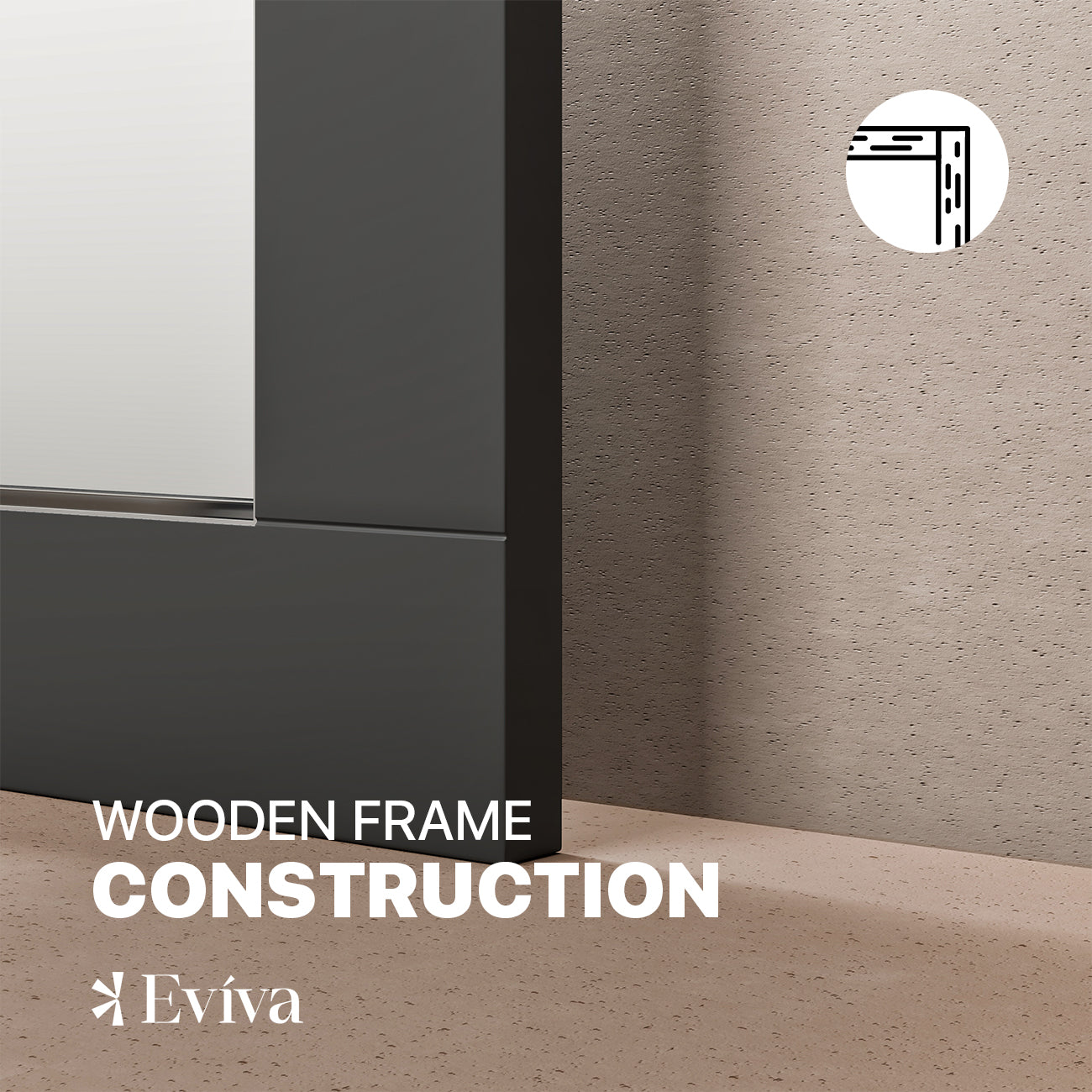 Eviva Aberdeen 48" Espresso Framed Bathroom Wall Mirror