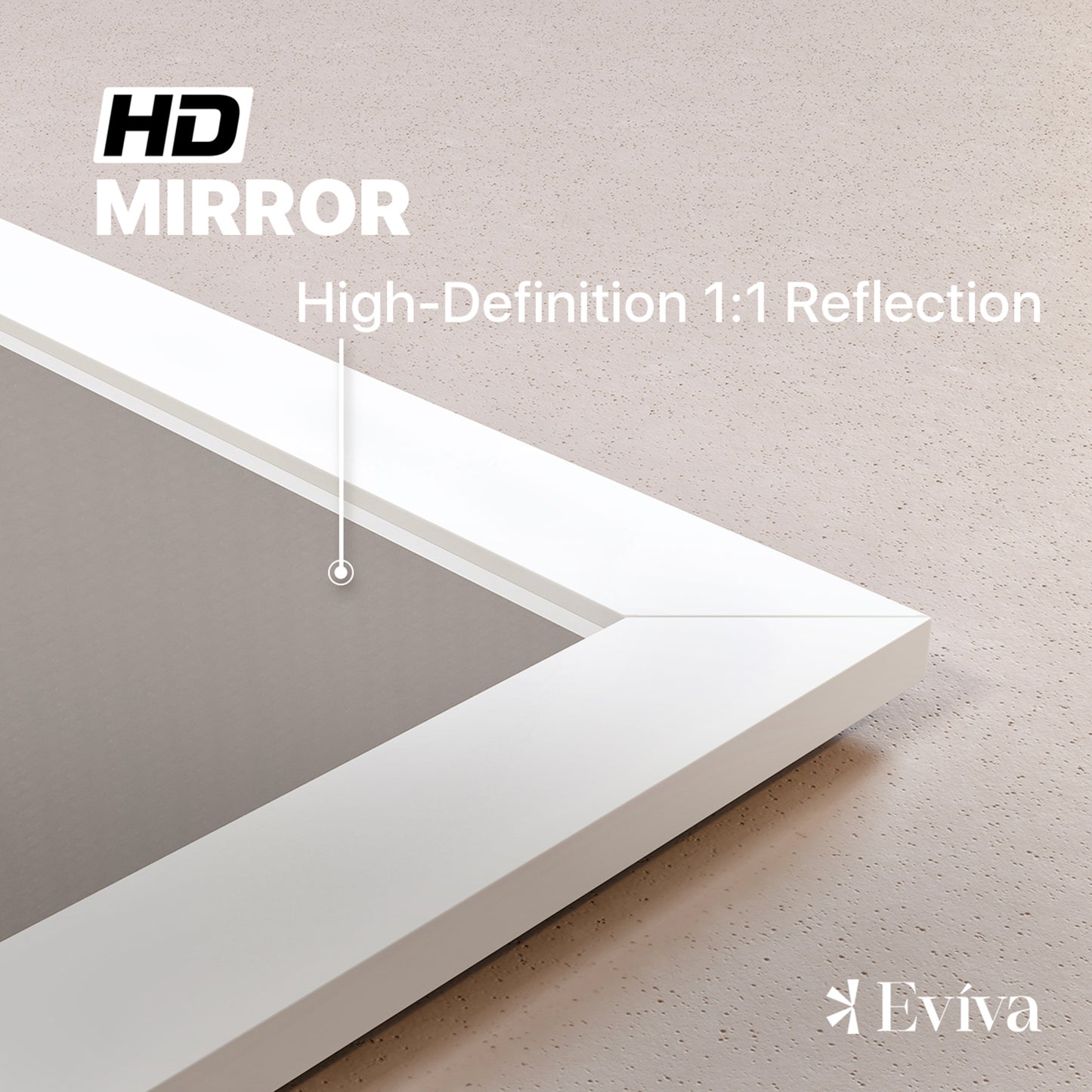 Eviva New York Bathroom Vanity Mirror Full Frame White 60X30 Wall Mount