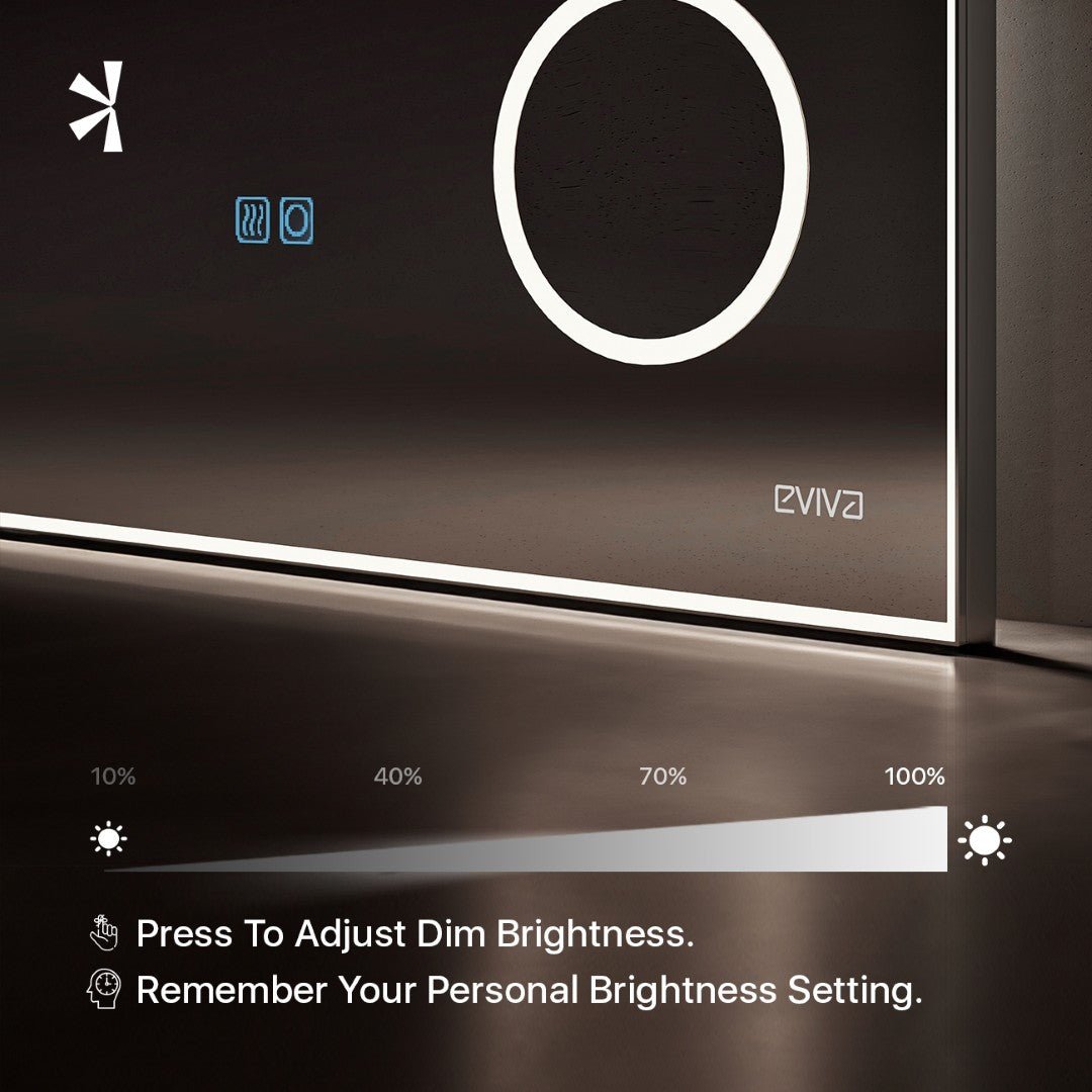 Eviva Illuminate 30" x 30" Square Chrome Aluminum Framed Mirror - Mirror by Eviva
