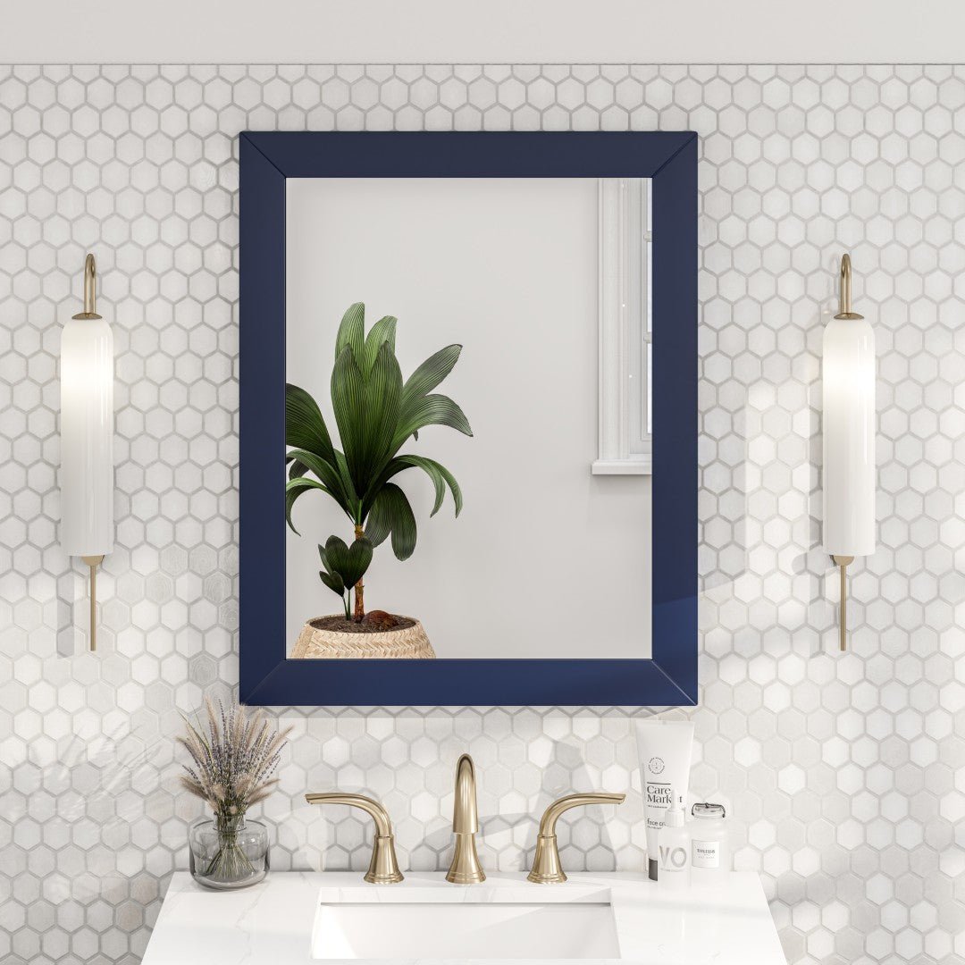Eviva Acclaim 24" x 30" Rectangular Blue Wooden Framed Mirror - Mirror by Eviva